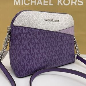 MICHAEL KORS Jet Set Travel Color-Block Signature Logo Crossbody Bag
Dark Purple